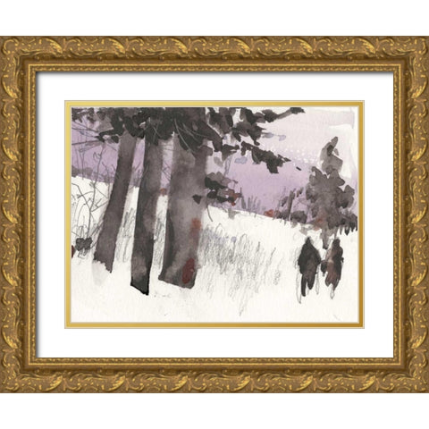 Woodland Sketch II Gold Ornate Wood Framed Art Print with Double Matting by Dixon, Samuel