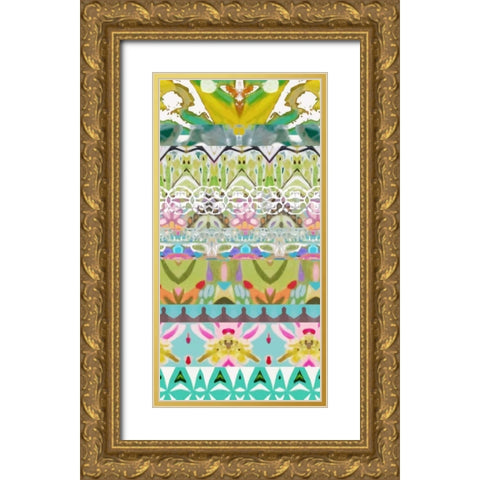 Border Boho I Gold Ornate Wood Framed Art Print with Double Matting by Fields, Karen