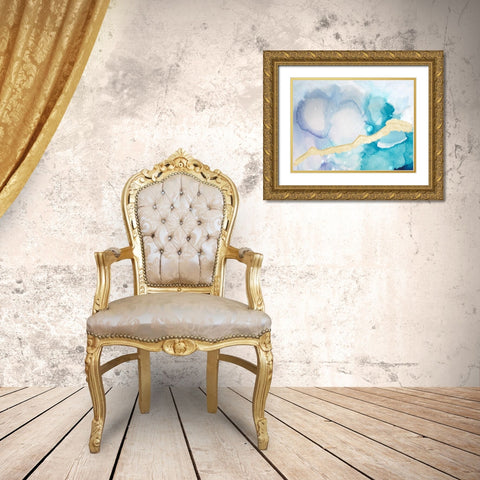 Ice Crystals I Gold Ornate Wood Framed Art Print with Double Matting by Combs, Joyce