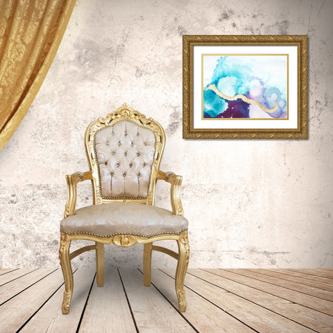 Ice Crystals II Gold Ornate Wood Framed Art Print with Double Matting by Combs, Joyce