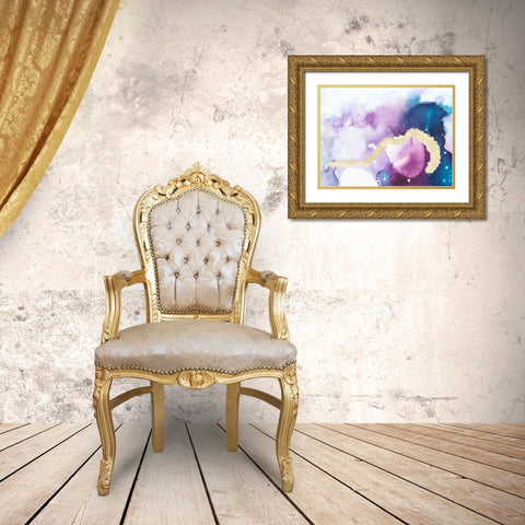 Ice Crystals III Gold Ornate Wood Framed Art Print with Double Matting by Combs, Joyce