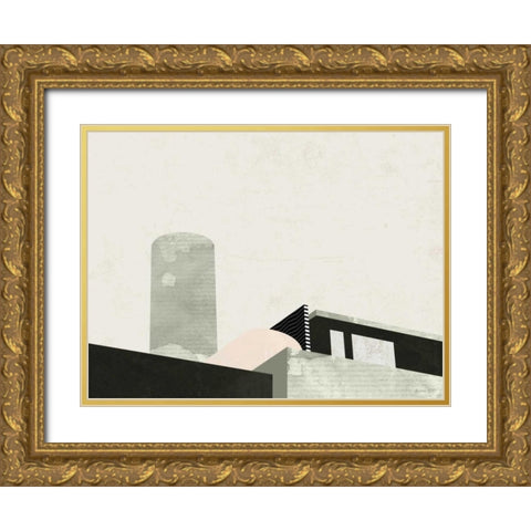 Graphic New York II Gold Ornate Wood Framed Art Print with Double Matting by Green Lili