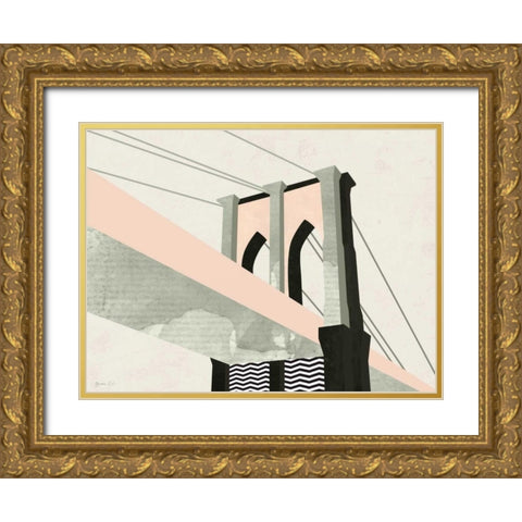 Graphic New York IV Gold Ornate Wood Framed Art Print with Double Matting by Green Lili