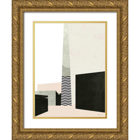 Edge of Town I Gold Ornate Wood Framed Art Print with Double Matting by Green Lili