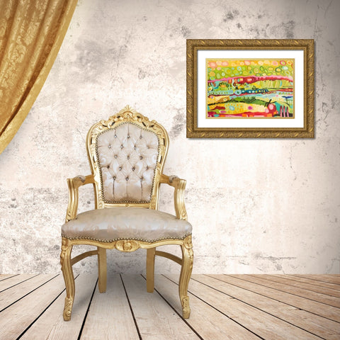 Abstract Bohemian Gold Ornate Wood Framed Art Print with Double Matting by Fields, Karen