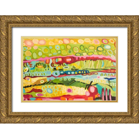 Abstract Bohemian Gold Ornate Wood Framed Art Print with Double Matting by Fields, Karen