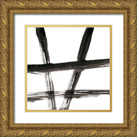 Linear Expression VI Gold Ornate Wood Framed Art Print with Double Matting by Holland, J.