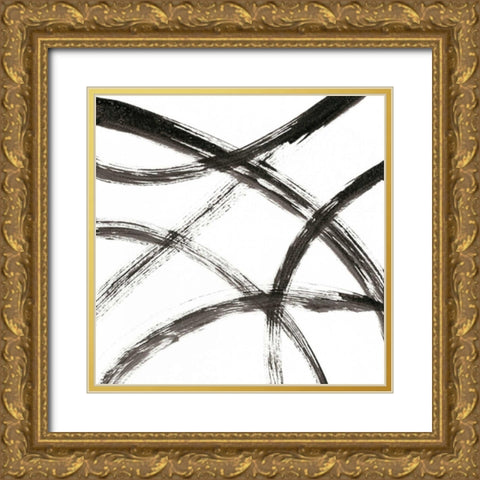 Linear Expression VII Gold Ornate Wood Framed Art Print with Double Matting by Holland, J.