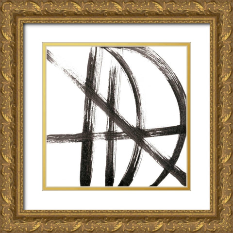 Linear Expression VIII Gold Ornate Wood Framed Art Print with Double Matting by Holland, J.