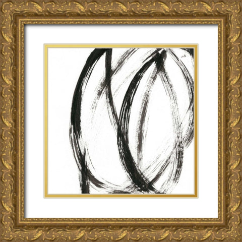 Linear Expression IX Gold Ornate Wood Framed Art Print with Double Matting by Holland, J.