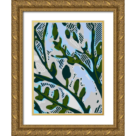 Abstract Tree Limbs II Gold Ornate Wood Framed Art Print with Double Matting by Fields, Karen