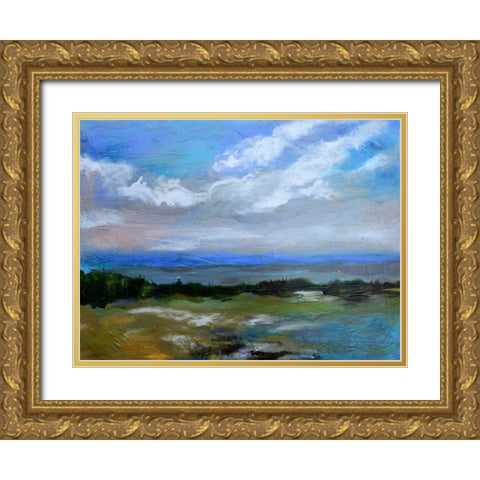 Beach and Sky I Gold Ornate Wood Framed Art Print with Double Matting by Fields, Karen