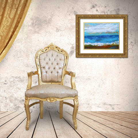 Beach and Sky II Gold Ornate Wood Framed Art Print with Double Matting by Fields, Karen
