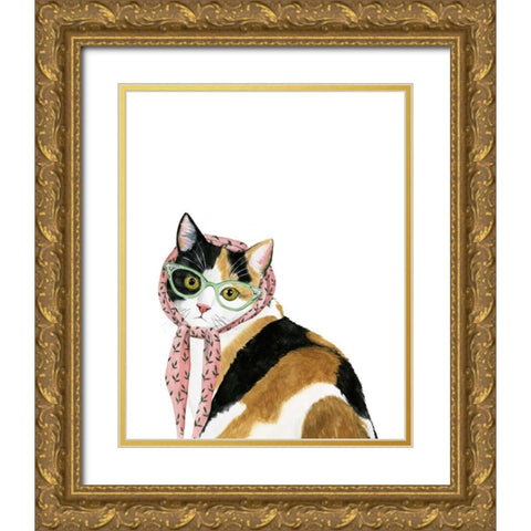 Cool Cat I Gold Ornate Wood Framed Art Print with Double Matting by Popp, Grace