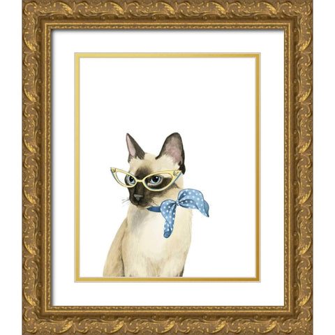 Cool Cat II Gold Ornate Wood Framed Art Print with Double Matting by Popp, Grace