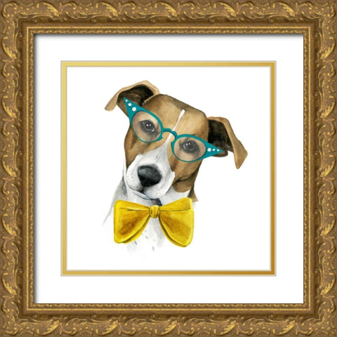 Vintage Pup II Gold Ornate Wood Framed Art Print with Double Matting by Popp, Grace