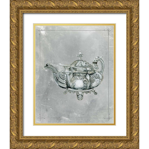 English Silver IV Gold Ornate Wood Framed Art Print with Double Matting by McCavitt, Naomi