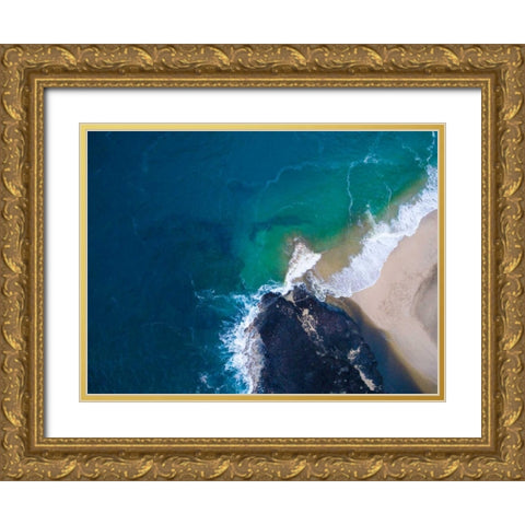 Hawaii View I Gold Ornate Wood Framed Art Print with Double Matting by Mead, Adam