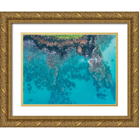 Hawaii View IV Gold Ornate Wood Framed Art Print with Double Matting by Mead, Adam