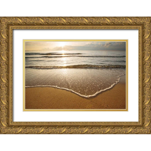 First Landing-Sea I Gold Ornate Wood Framed Art Print with Double Matting by Mead, Adam