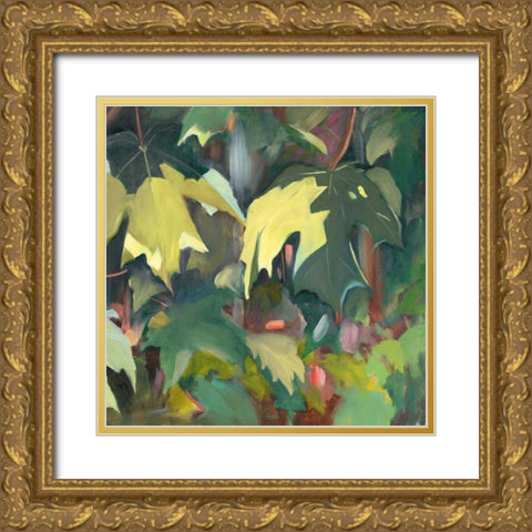 Leaf Array II Gold Ornate Wood Framed Art Print with Double Matting by Iafrate, Sandra
