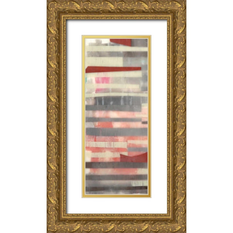 Staggered Lines I Gold Ornate Wood Framed Art Print with Double Matting by Goldberger, Jennifer