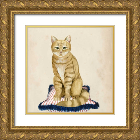 Lady Cat IV Gold Ornate Wood Framed Art Print with Double Matting by Popp, Grace