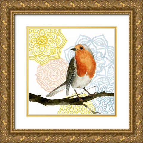 Mandala Bird IV Gold Ornate Wood Framed Art Print with Double Matting by Popp, Grace