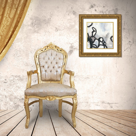 Causal Gesture II Gold Ornate Wood Framed Art Print with Double Matting by Vess, June Erica