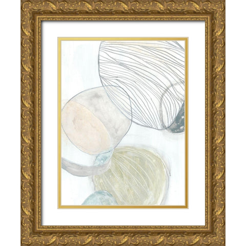Sea Pebbles II Gold Ornate Wood Framed Art Print with Double Matting by Vess, June Erica