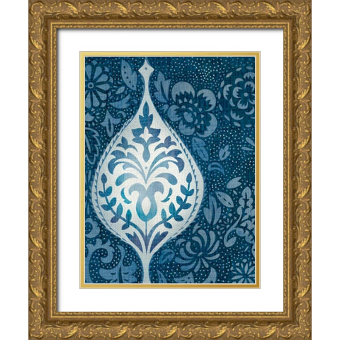 Watercolor Blockprint II Gold Ornate Wood Framed Art Print with Double Matting by Zarris, Chariklia