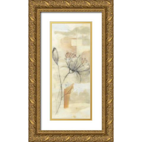 Neutral Lace I Gold Ornate Wood Framed Art Print with Double Matting by Goldberger, Jennifer
