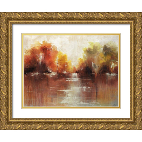 Jeweled Water Gold Ornate Wood Framed Art Print with Double Matting by Edmunds, Sydney