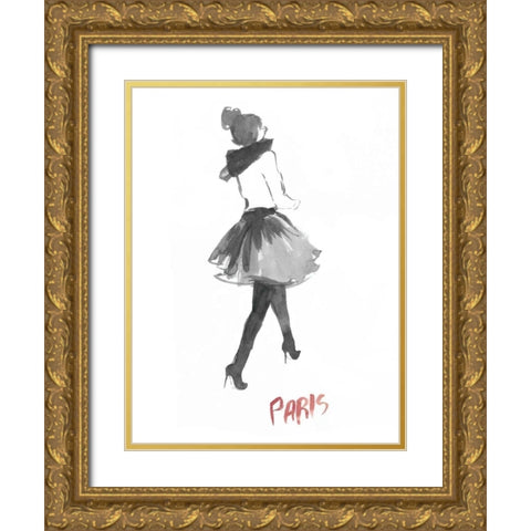 Fashion Week Sketch I Gold Ornate Wood Framed Art Print with Double Matting by McCavitt, Naomi