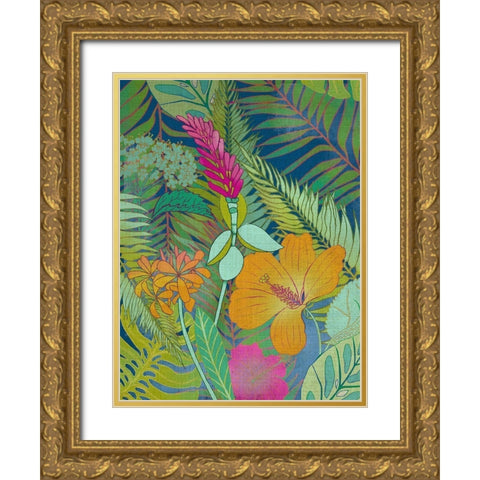 Tropical Tapestry II Gold Ornate Wood Framed Art Print with Double Matting by Zarris, Chariklia