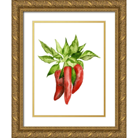 Watercolor Veggie II Gold Ornate Wood Framed Art Print with Double Matting by McCavitt, Naomi