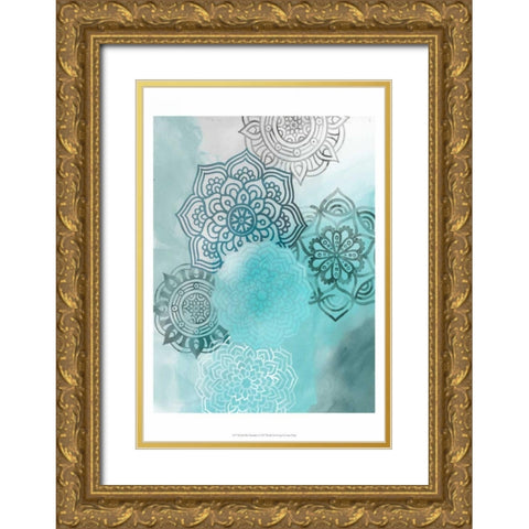 Ink Blot Mandala I Gold Ornate Wood Framed Art Print with Double Matting by Popp, Grace