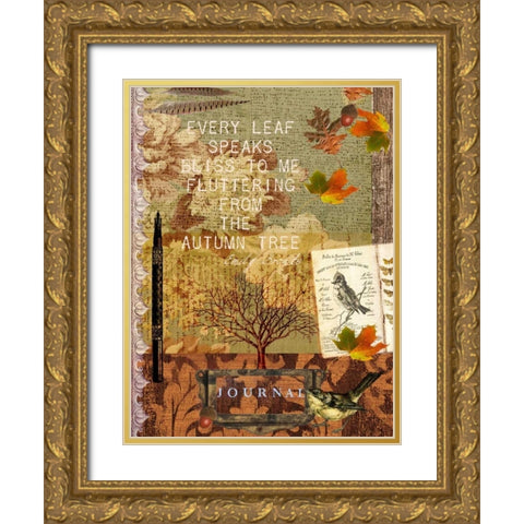 Collected Autumn II Gold Ornate Wood Framed Art Print with Double Matting by Lloyd, Sandy