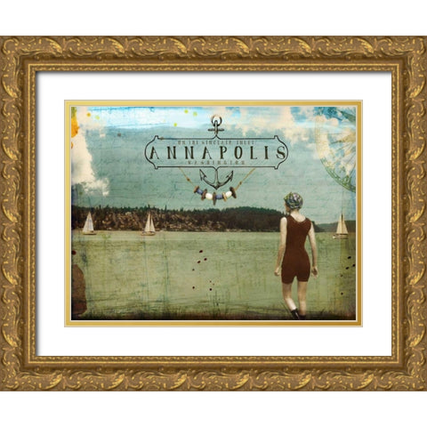 Annapolis Gold Ornate Wood Framed Art Print with Double Matting by Lloyd, Sandy
