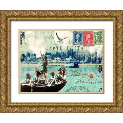 Wish You Were Here Gold Ornate Wood Framed Art Print with Double Matting by Lloyd, Sandy