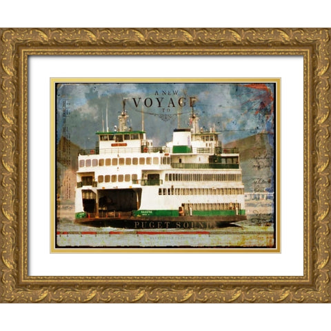 Voyage to Puget Sound Gold Ornate Wood Framed Art Print with Double Matting by Lloyd, Sandy