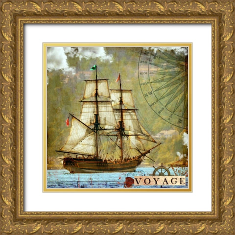 Voyage Gold Ornate Wood Framed Art Print with Double Matting by Lloyd, Sandy