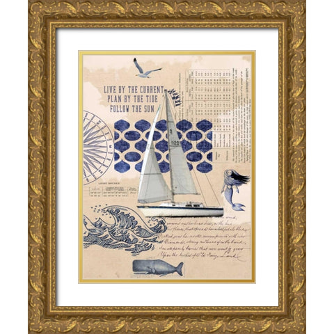 Current Tide Sun Gold Ornate Wood Framed Art Print with Double Matting by Lloyd, Sandy