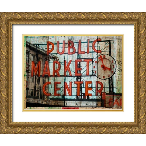 Public Market Gold Ornate Wood Framed Art Print with Double Matting by Lloyd, Sandy