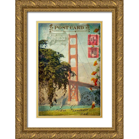 San Francisco, CA Gold Ornate Wood Framed Art Print with Double Matting by Lloyd, Sandy