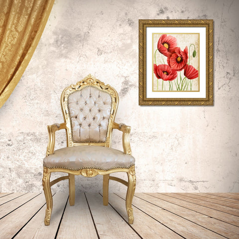 Poised Poppy II Gold Ornate Wood Framed Art Print with Double Matting by Popp, Grace