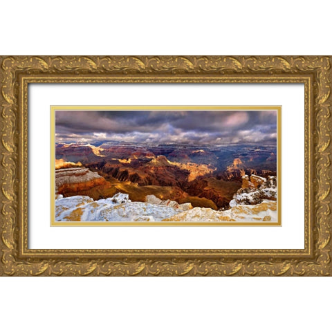 Snowy Grand Canyon VI Gold Ornate Wood Framed Art Print with Double Matting by Drost, David