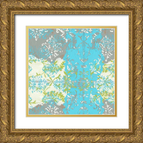 Decorative Overlay II Gold Ornate Wood Framed Art Print with Double Matting by Goldberger, Jennifer