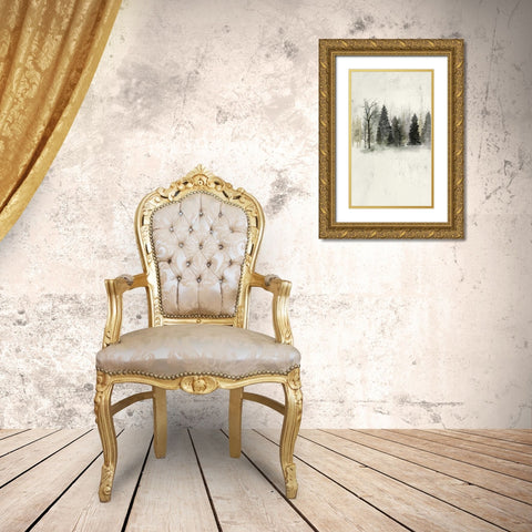Textured Treeline II Gold Ornate Wood Framed Art Print with Double Matting by Popp, Grace