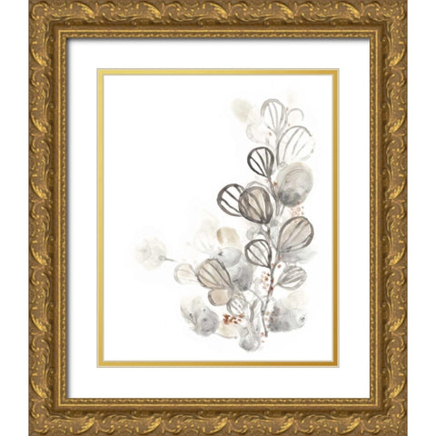 Neutral Botany I Gold Ornate Wood Framed Art Print with Double Matting by Vess, June Erica